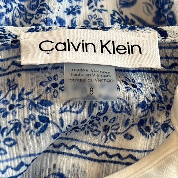 ⭐️ New Calvin Klein 8 Blue Chiffon Midi Wrap Dress - Picture 11 of 12